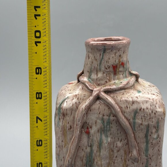Vintage Studio Pottery Wine Jug with Applied Clay Lettering and Drip Glaze - Picture 8 of 8